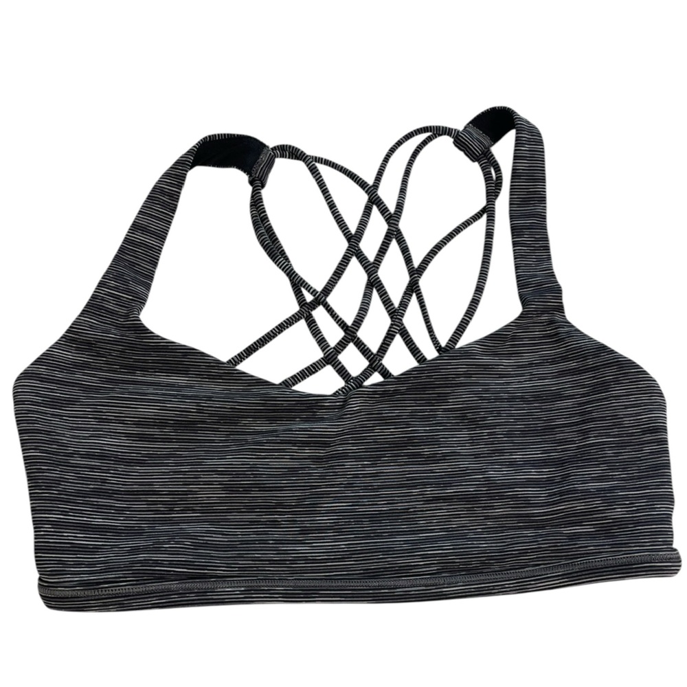Lululemon Black Strappy Crisscross Back Sports Bra Size Small